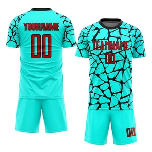 Wholesale Custom Sports Uniform Team Name Logo Print Breathable <b>Waterproof</b> UV Protection Polyester Athletic Soccer Uniform - Product Image 1