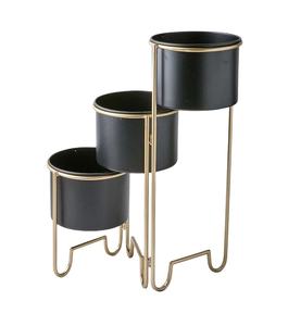 Juego de macetas de hierro de metal superventas de 3 niveles, maceta para decoración del hogar, balcón, mesa usada - Product Image 1