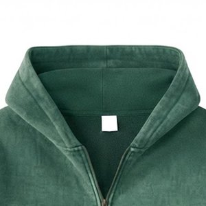 Nueva Sudadera con Capucha Extra Grande para Mujer, con Logotipo Personalizado, Color Sólido, Forro Polar, Manga Larga, Cierre de Cremallera, Bolsillo Frontal, para Otoño - Product Image 6