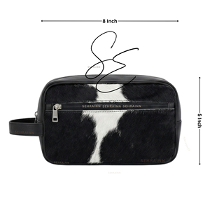 SEHRAINN Animal Print Cosmetic <b>Case</b> Medium Size Zipper Closure Portable <b>Makeup</b> Bag with Soft Handle Modern Style Toiletry Pouch - Product Image 2