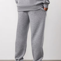 Ensemble de survêtement décontracté pour homme, gris, grande taille, avec sweat à capuche et pantalon de jogging, couleur unie, manches longues, poids moyen