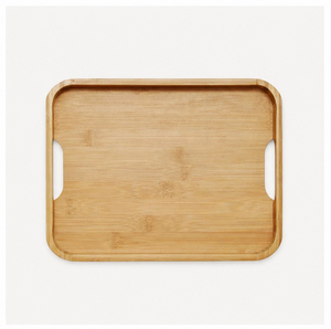 Eco-Friendly Bamboo Serving <b>Tray</b> With Integrated Handles Durable Rectangular Wood <b>Tray</b> For <b>Breakfast</b> Coffee Tea And Home Decor - Product Image 3
