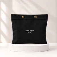 Nouvelles pochettes de luxe Tich personnalisées en coton biologique noir avec cordon de serrage et logo imprimé pour emballages cosmétiques et lunettes