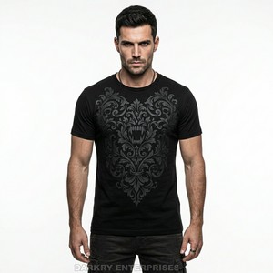 Camiseta Retro para Hombre con Estampado de Casete y Murciélago, Color Granate, Diseño Gráfico Gótico, Fabricante de Camisetas de Algodón Personalizadas, Top de Streetwear - Product Image 5