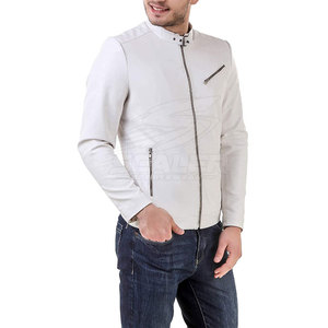 Veste d'hiver en cuir pour homme, col montant, fermeture éclair sur le devant, respirante, coupe-vent, design décontracté pour un confort hivernal, look tendance - Product Image 4