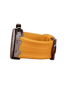 Montre mécanique à quartz pour homme de qualité supérieure, or blanc, diamants Moissanite VVS, chiffres intelligents, cadran jaune, dernière mode - Product Image 2