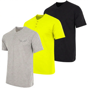Camiseta de Manga Corta con Cuello en V para Hombre, Corte Regular, Logotipo Bordado, Color Sólido, Informal, Tejido de Punto, Algodón Transpirable, Diseño Frontal - Product Image 1
