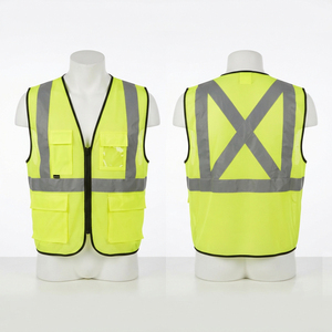 Chaleco de Seguridad de Malla de Poliéster Premium de 120 GSM, Talla Grande, Antiarrugas, Naranja, Cinta Reflectante de Alta Visibilidad, Bolsillos Utilitarios, Personalizable con Logotipo - Product Image 5