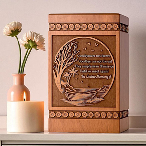 Handmade Wooden Cremation Urn: Engraved Tree Memorial Keepsake urn Memorial Keepsake by AYAANS - Product Image 2