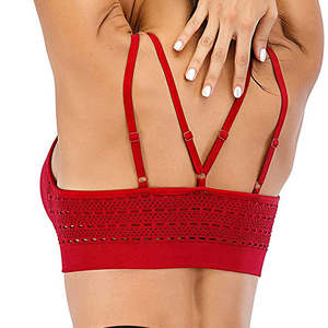 Soutien-gorge de sport sans couture à col en U pour femme avec bretelles réglables, personnalisable, pour l'entraînement et les activités de plein air - Product Image 4