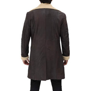 Abrigo de Cuero Casual para Hombre, Corte Entallado, Gabardina Larga de Invierno 2026, Alta Calidad, Hecho a Medida, con Bolsillos Laterales - Product Image 3