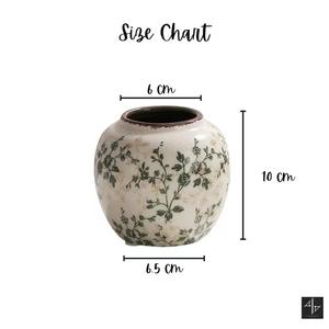 Jarrón de Cerámica con Estampado Floral Encantador, Silueta Redonda, Diseño Botánico Delicado y Acento de Inspiración Vintage para Decoración del Hogar - Product Image 5
