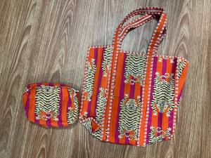 Green Floral Cotton Tote <b>Bag</b> with Matching Pouch Handcrafted Quilted Shoulder <b>Bag</b> with Zipper Closure for Shopping Everyday Use - Product Image 2