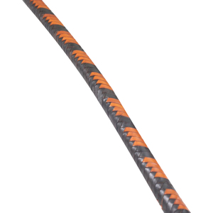 Fouet en cuir tressé 16 brins noir et orange, fouet de cheval robuste - Product Image 3