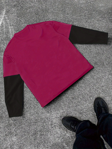 Camiseta Gráfica de Manga Larga con Paneles en Contraste, de Alta Calidad, Estilo Casual Urbano para Hombre - Product Image 3