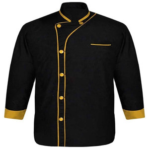 Chaqueta de Trabajo para Chef, Transpirable, Elástica, Ligera, de Poliéster/Algodón, Tejido de Punto, Manga Larga, Uso Profesional en Restaurantes y Bares - Product Image 1