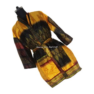 KS001 Kimono Corto de Seda Vintage para Mujer, Estampado Floral Colorido, Estilo Boho, para la Playa, Vacaciones, Salidas - Product Image 3