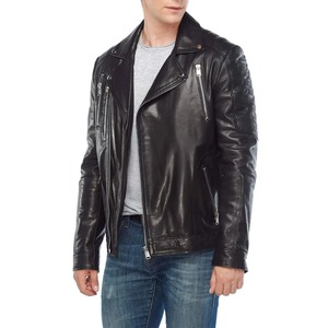 <b>Leather</b> <b>Jacket</b> for <b>Men</b> Premium Soft Finish Durable Modern Classic Winter Fashion Outerwear Front Logo Custom Colors - Product Image 3