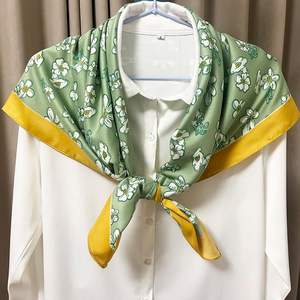 Écharpes en soie polyester satin de haute qualité pour femmes, printemps été automne, impression personnalisée, grands bandanas en soie pour événements - Product Image 4