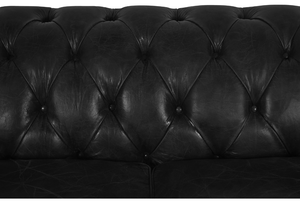 Elegant Genuine Leather Two Seater Chesterfield <b>Sofa</b> with Quilted Upholstery & Rolled Arms Solid Wood <b>Legs</b> Classic Lounge Couch - Product Image 5