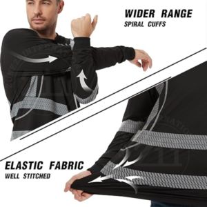 Veste de sécurité en polaire haute visibilité grande taille, économique, avec logo personnalisé, pour hommes et femmes, conforme à la norme ANSI Classe 1, imperméable, avec éclairage LED et poches latérales sur la poitrine - Product Image 2