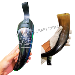 Chope en corne de buffle véritable écologique, polie, style viking, sculpture, sans danger pour les aliments, pour la décoration de la maison et de l'hôtel, artisanat naturel - Product Image 3