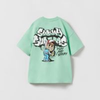 T-shirt Oversize Enfant Été 2026 – T-shirt Décontracté à Manches Courtes Imprimé en Coton pour Garçon
