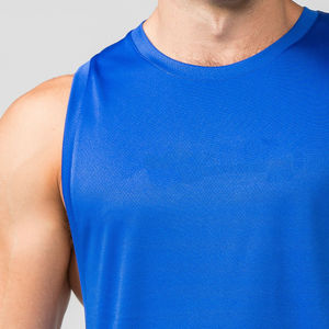 Camiseta sin mangas de algodón para hombre, chaleco muscular liso, diseño de cuello redondo, transpirable, de secado rápido, estilo urbano, ropa de gimnasio - Product Image 5