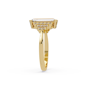 Luxury Art 14K Pure Gold 2.00 ct IGI Certified Baguette Cut Lab Grown <b>Diamond</b> <b>Ring</b> Engagement <b>Rings</b> for Women's Fine Jewelry - Product Image 4