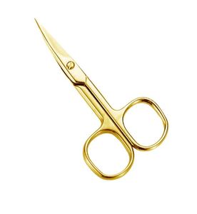 Tijeras para Uñas de Dedos de Manos y Pies de Acero Inoxidable Color Dorado, Diseño Curvo en Forma de Flecha para Manicura, Arte de Uñas, Cejas y Cutículas, para Diestros - Product Image 2