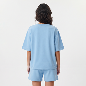 Conjunto Casual de Verano para Mujer con Logotipo Personalizado, Top Corto Cómodo, Camiseta Holgada de Algodón, Pantalones Cortos, Chaleco, Conjunto de Dos Piezas - Product Image 6