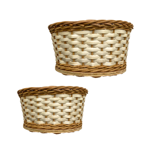 Panier de rangement pour pain en rotin, panier en osier avec base en bois pour café et bistro, artisanat vietnamien pour cuisine et boulangerie - Product Image 1