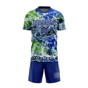 Conjunto de Camiseta y Pantalones Cortos de Fútbol para Hombre, Cuello Redondo, Manga Corta, Estampado Sublimado, Absorbe la Humedad, Nombre del Equipo 00, Todas las Temporadas - Product Image 1