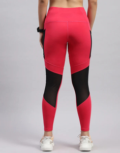 Leggings Deportivos de Cintura Alta para Mujer, Largos, Rojos y Negros, con Panel de Malla, Elásticos, Transpirables, de Secado Rápido, Tejido de Punto, para Todas las Temporadas - Product Image 6