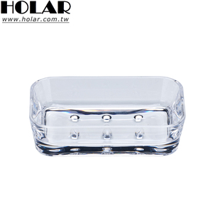 [Holar] Taiwan Made Classic Design Rectangle <b>Soap</b> Dish Clear Acrylic Plastic Minimalist <b>Soap</b> <b>Holders</b> for Bathroom - Product Image 1