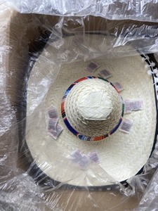Chapeau à large bord vierge en paille de papier écologique disponible pour la personnalisation DIY, vente en gros, style mexicain Bangora - Product Image 5