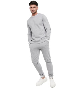 2021 New Arrival Custom Made Men's Tracksuit Skinny Jogger Fitness Fleece Sweat Suit With Ribbed Cuffs - Product Image 3