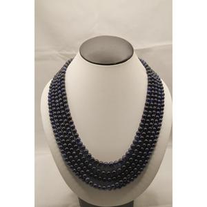 Perles rondes en saphir bleu pour la création de colliers, 6-8 mm, tendance, meilleure qualité - Product Image 1