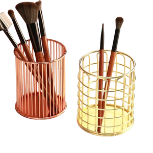 Expensive Gold Plated Elegant Handmade Medium Metal Pen Stand Perfect for Organizing Stationery and <b>Office</b> <b>Desk</b> <b>Storage</b> - Product Image 2