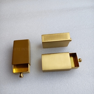 Boîte à allumettes de sécurité en laiton artisanale haut de gamme avec tiroir coulissant, écologique, pour la décoration de cheminée, de table et les cadeaux - Product Image 1