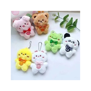 <b>Cute</b> Plush Keychains Cartoon Animal Soft Toys With Bowties 3D Shape Pendant Decor - Product Image 1