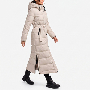 Abrigo acolchado maxi de moda para mujer, chaqueta de plumón con cremallera de alto rendimiento, logotipo personalizado, parka de invierno para mujer. - Product Image 5