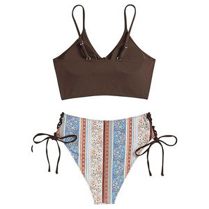 Conjuntos de Bikini Cómodos para Mujer, Nuevo Modelo de Dos Piezas con Cuello Halter y Estampado Paisley, Precio Económico, Ropa de Playa, Venta al Por Mayor - Product Image 6