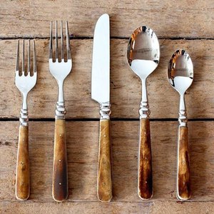 Classic <b>Bone</b> <b>Handle</b> Luxury Stainless Steel Dining Cutlery Set Spoon Fork <b>Knife</b> Vintage Style Party Ready Dishwasher Safe Durable - Product Image 2