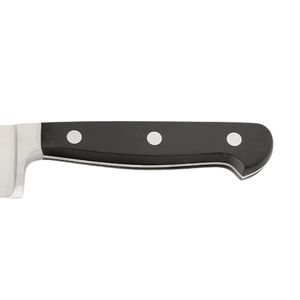 Couteaux de chef à lame argentée et manche noir avec triple rivet, bord de coupe large pour la préparation des légumes, de la viande et des aliments en cuisine - Product Image 5