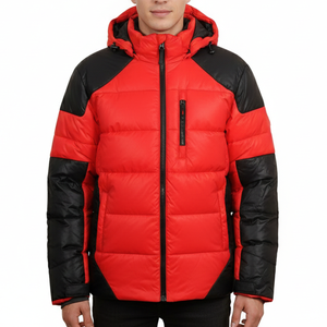 Chaqueta Acolchada de Color Sólido Personalizada – Abrigo de Invierno Impermeable con Capucha para Hombre, Suministro al por Mayor OEM - Product Image 1