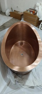 Stylish Modern Copper Bathtub Deep Soaking Design Thermostat Included Eco-Friendly for <b>Bathroom</b> Luxury-Buy Direct Supplier - Product Image 3