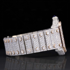 Customized Square Stainless Steel <b>Automatic</b> Fashion Watch D-VVS Moissanite Diamond <b>Chronograph</b> 20mm Pointer Ready Stock - Product Image 5