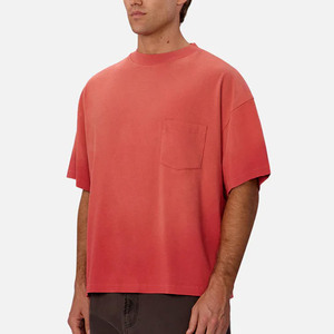 Camisetas de Hombre 100% Algodón, Lisas, con Diseño de Logotipo Personalizado, Lavadas, de Alta Calidad, Holgadas, con Hombros Caídos, Ecológicas, con Bolsillo - Product Image 3