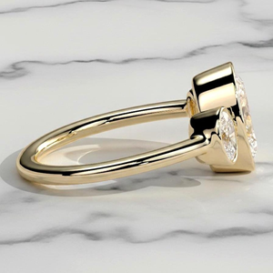 Bague de fiançailles classique en or rose avec diamant ovale de 3 carats, bijoux pour femmes, pierres naturelles et diamants latéraux - Product Image 5
